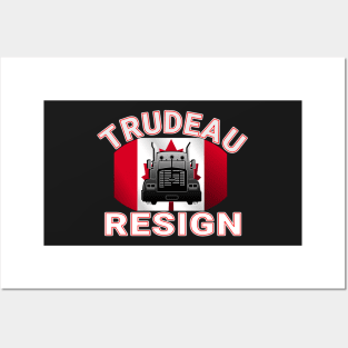 TRUDEAU RESIGN SAVE CANADA FREEDOM CONVOY 2022 TRUCKERS RED LETTERS Posters and Art